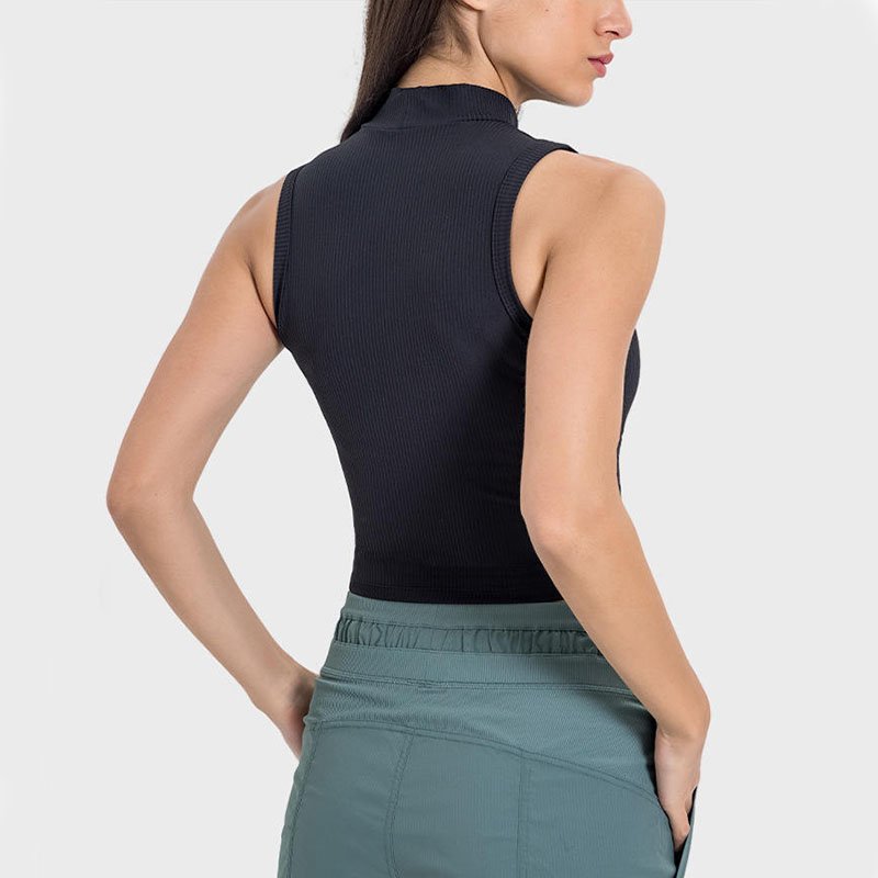 Custom Manufacturer for Womens Sleeveless Racerback Crop Top Shirt Casual Basic Cotton Bamboo Viscose Ribbed Fitted Tank Top