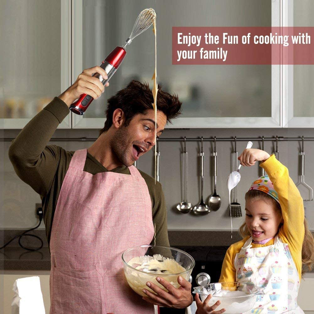 Kitchen appliance 4 in 1 hand blender for making baby food High speed blender set with milk frother egg whisk