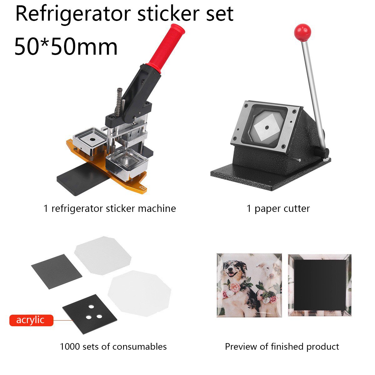 Easily Operation Metal Pin Badge Buttons Fridge Magnet Making Machine With Round Mould