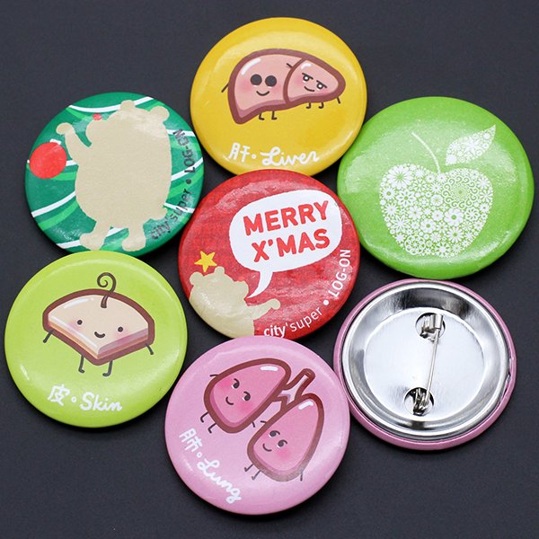 Button Badge Maker Wholesale Custom 58mm Printed Design Logo Blank Plastic Magnetic Pins Round Tin Button Badge
