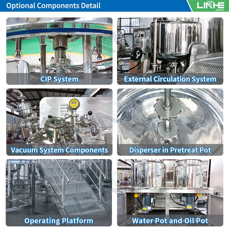 High Speed Blender Emulsifier Machine Cream Vacuum Homogenizer Emulsifying Mixer Machine Emulsifier Mixer Tank for Cosmetics