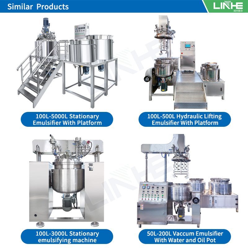 High Speed Blender Emulsifier Machine Cream Vacuum Homogenizer Emulsifying Mixer Machine Emulsifier Mixer Tank for Cosmetics
