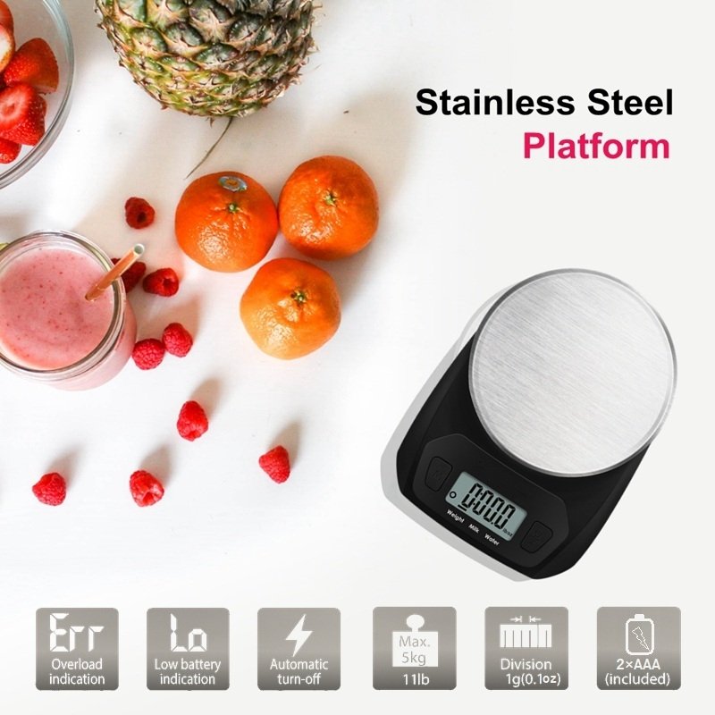Weight Measuring Coffee Food Scale Stainless Steel Electronic Kitchen Scale Spoon Portable Lcd Display Digital Kitchen Scale