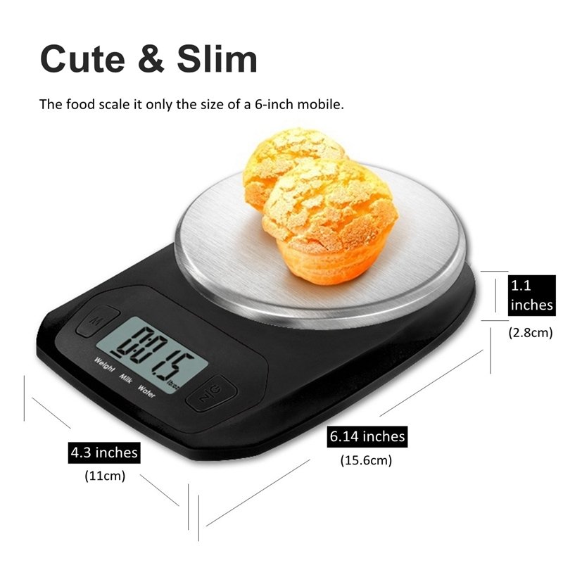 Weight Measuring Coffee Food Scale Stainless Steel Electronic Kitchen Scale Spoon Portable Lcd Display Digital Kitchen Scale