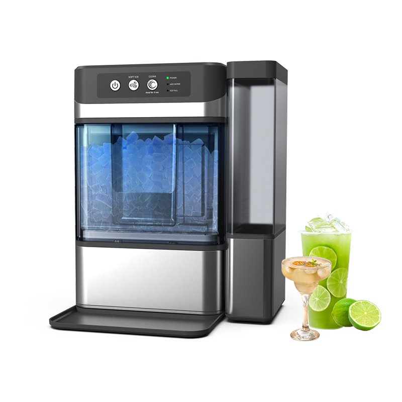 22Kg/24H Portable Ice Maker Water Tank Self-Cleaning Countertop Ice Machine Nugget Ice Cubes For Home Kitchen Office Bar Party