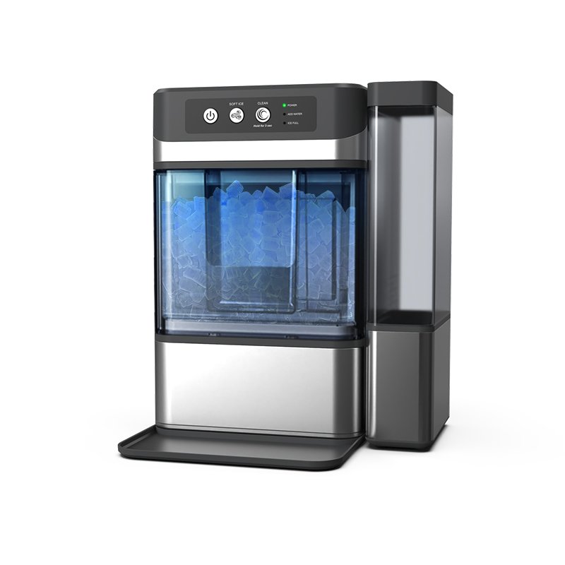 22Kg/24H Portable Ice Maker Water Tank Self-Cleaning Countertop Ice Machine Nugget Ice Cubes For Home Kitchen Office Bar Party