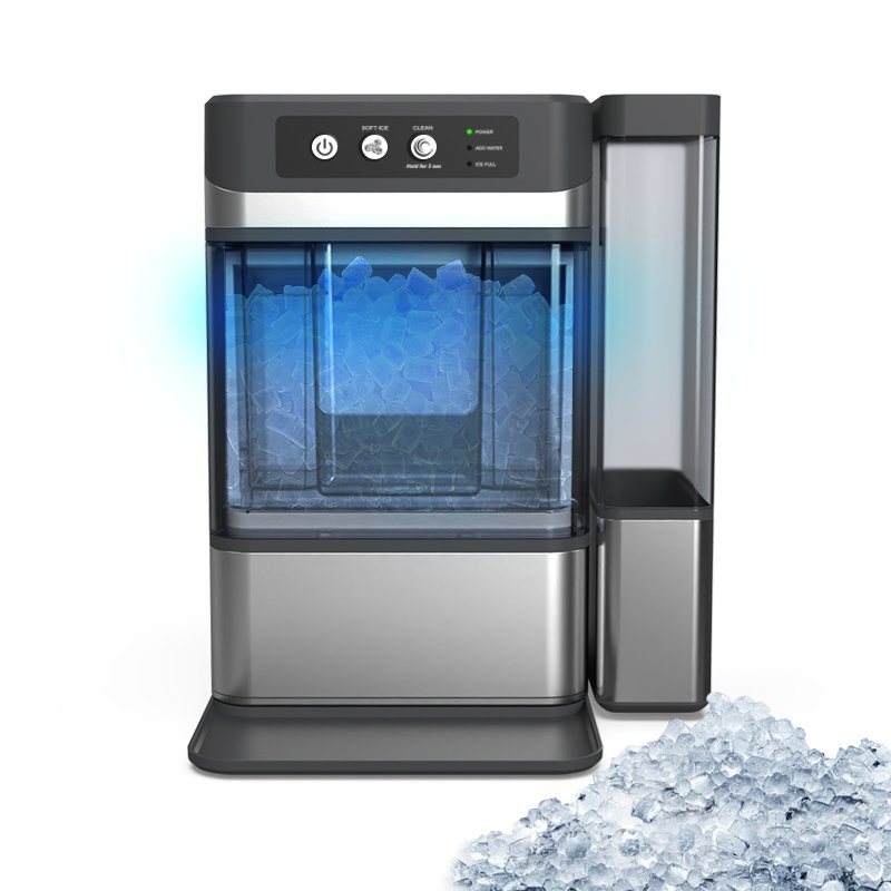 22Kg/24H Portable Ice Maker Water Tank Self-Cleaning Countertop Ice Machine Nugget Ice Cubes For Home Kitchen Office Bar Party