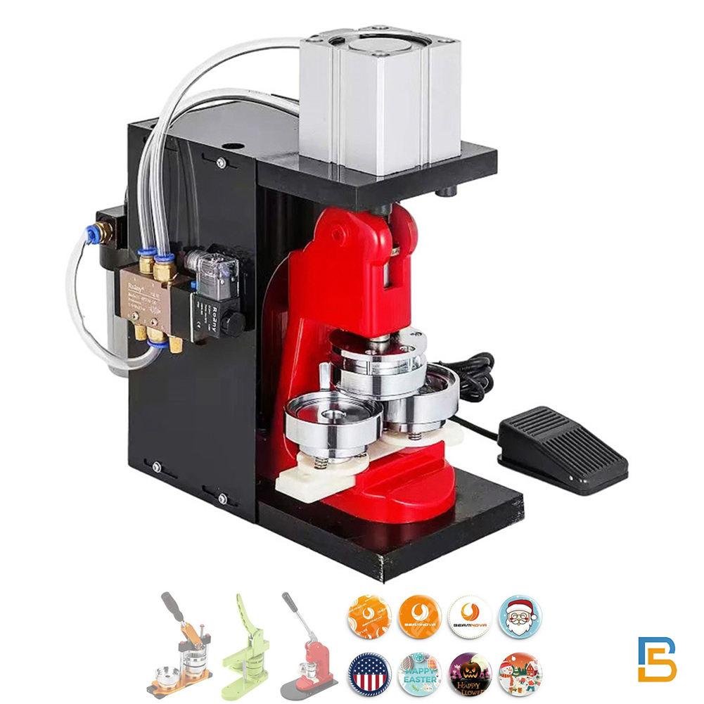 Automatic Metal Bottom Badge Maker Button Making Machine With Different Size Mould DIY Pin Badge Button Maker Press Machine