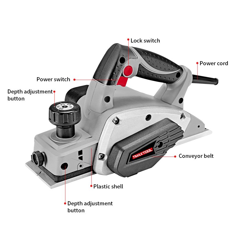 Hand-propelled Woodworking Furniture Making Planks Adjustable Variable Speed Electrical Wood Planer Machine