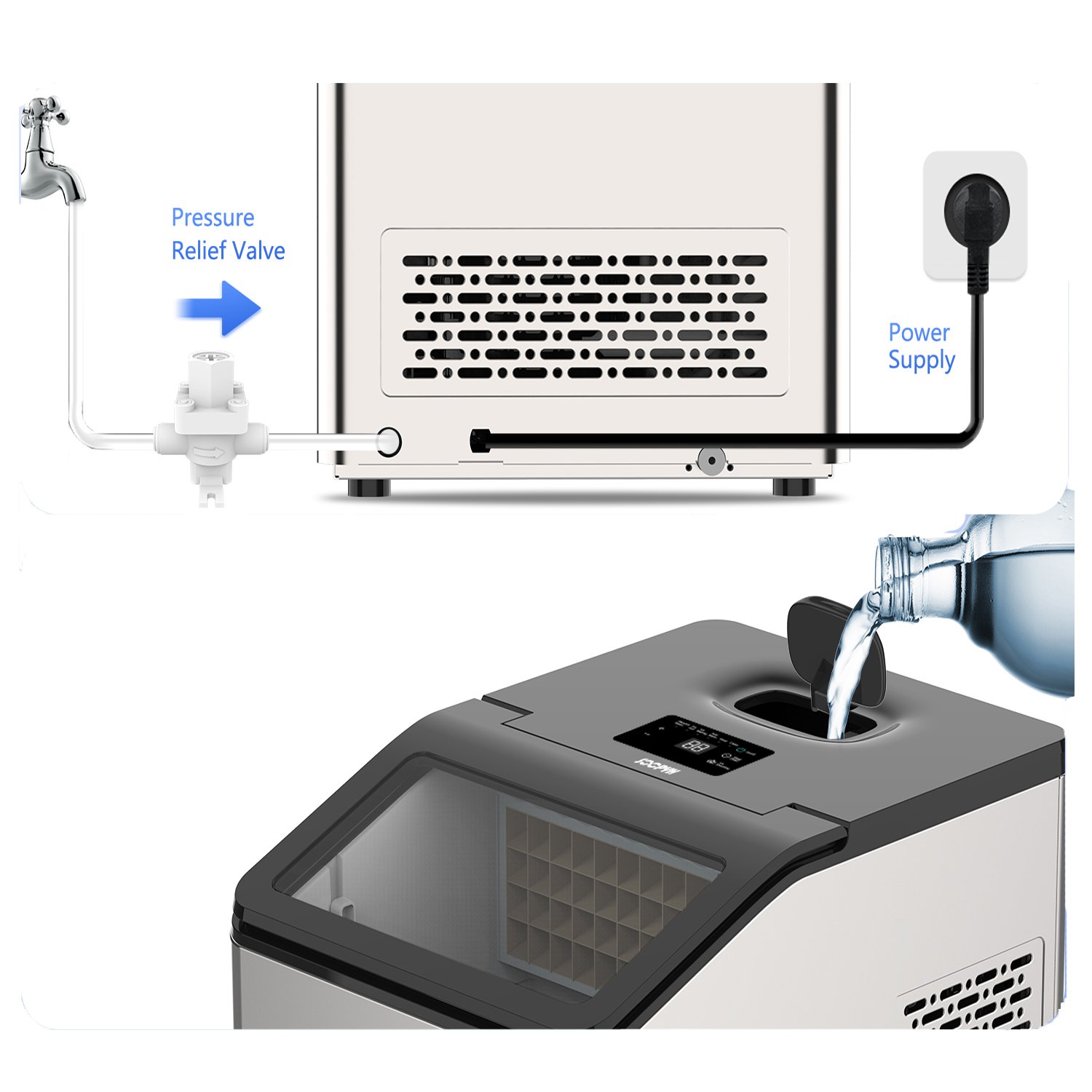 AQUART IC3001 Instant Machine Ice Cube Block Maker Block Ice Making Machine for Ice Crystal