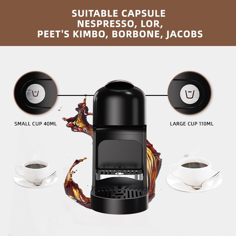 Easy Operate Household 1400W Single Button Capsule Coffee Machine
