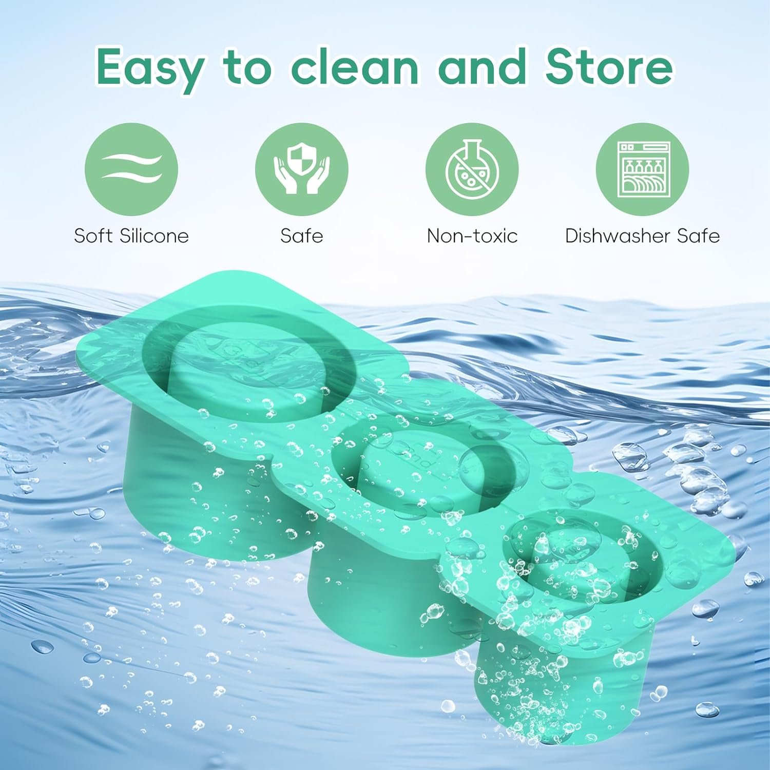 BPA Free Freezer Silicone Rubber Ice Cube Tray with 3 Hollow Cylinder Ice Cube Mold Maker Tray for Stanley Cup Accessories