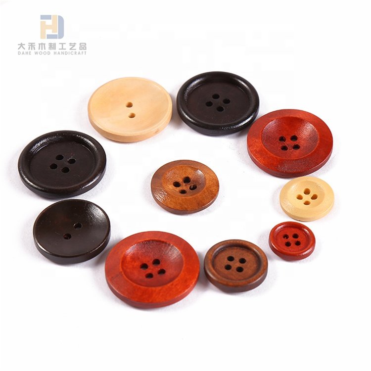 Wooden Button Printed Laser Engraved Wood Kids Buttons for Crafts Making and Sewing Project Machine Supplier