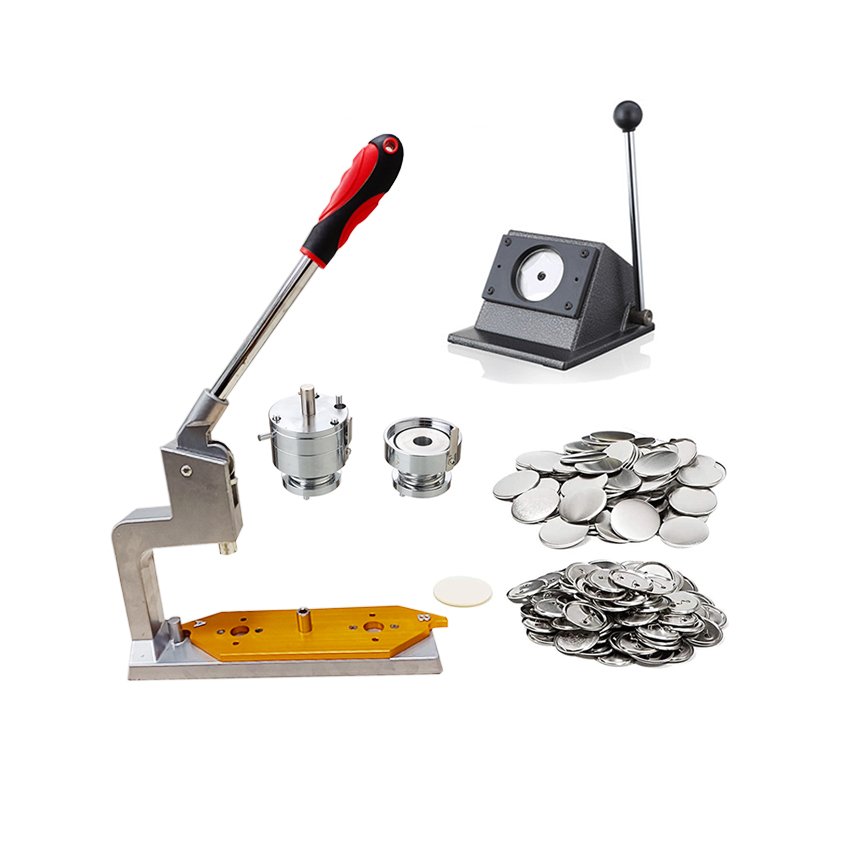 Grade 58mm 75mm Steel Button Making Machines Automatic & Manual New Used Photo Maker Pin Badge Punch Press Cheap Plastic Buttons