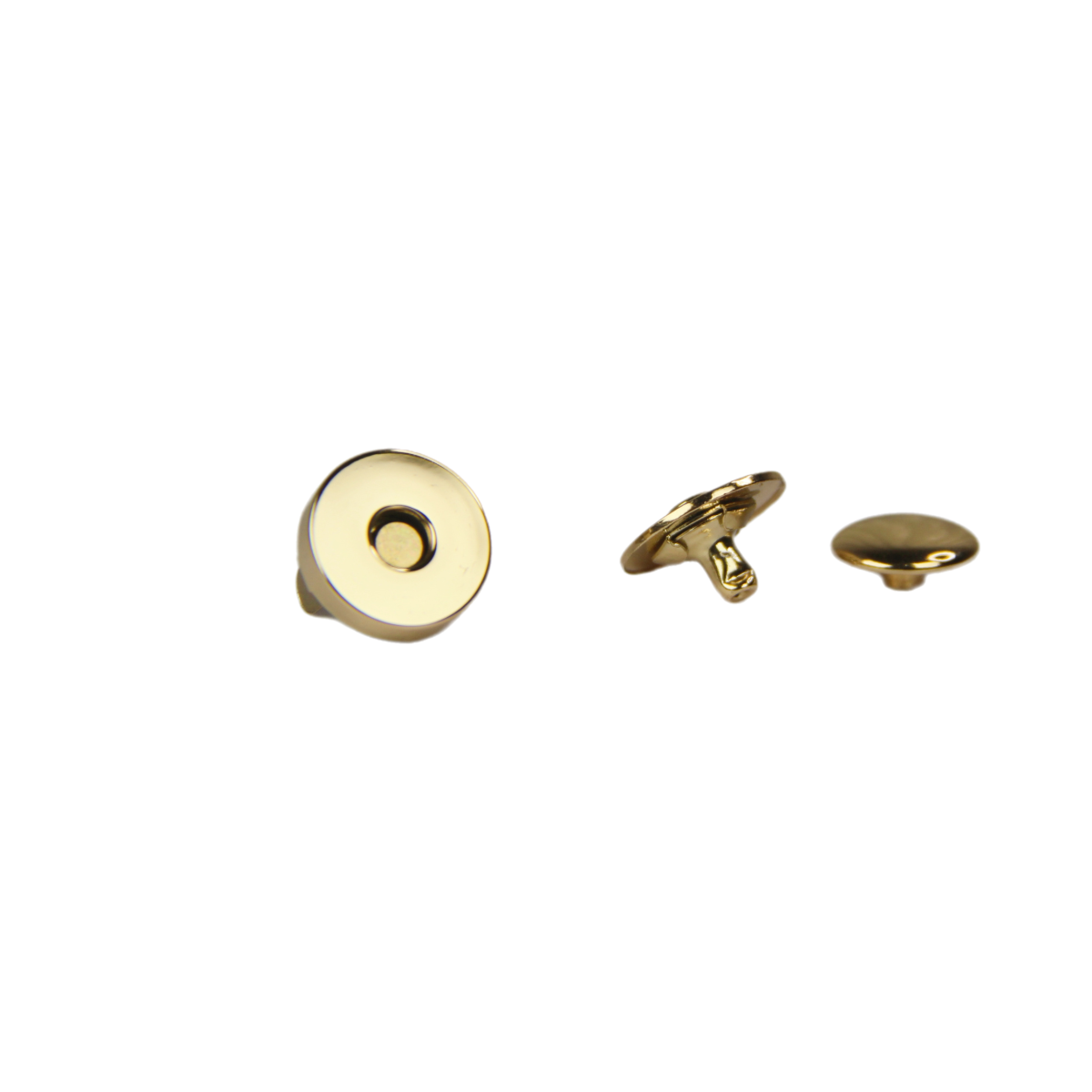 14mm Single Rivet Copper Magnetic button for handbag Light gold Metal snaps for purse and clothes