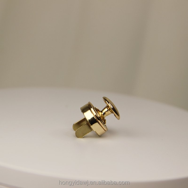 14mm Single Rivet Copper Magnetic button for handbag Light gold Metal snaps for purse and clothes