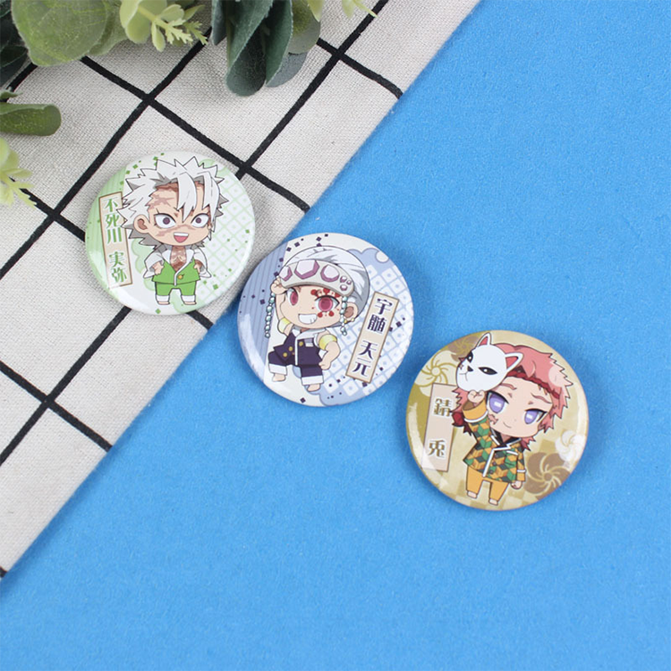 Custom Tinplate Anime Round Tin Badge Pin Tin Button Badges Metal Logo Custom Badge