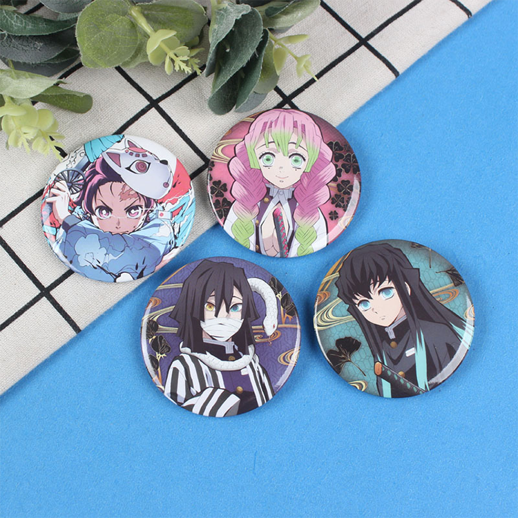 Custom Tinplate Anime Round Tin Badge Pin Tin Button Badges Metal Logo Custom Badge