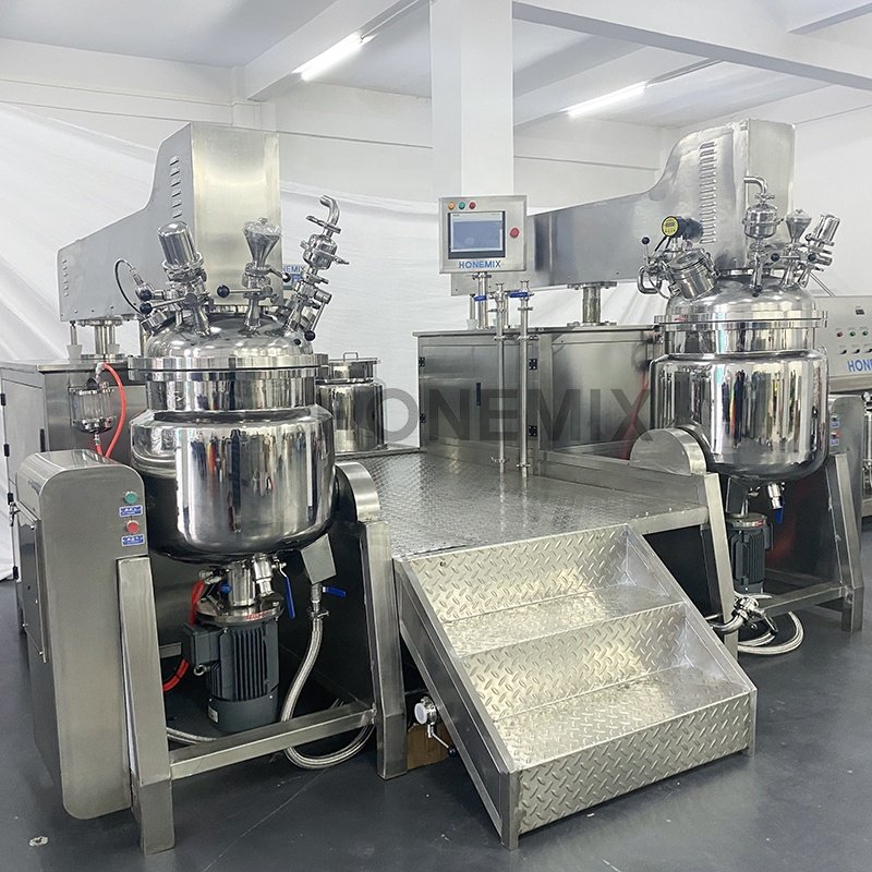 Hone cosmetic manufacturing production line skin care cream making machine vacuum homogenizer body scrub mixer