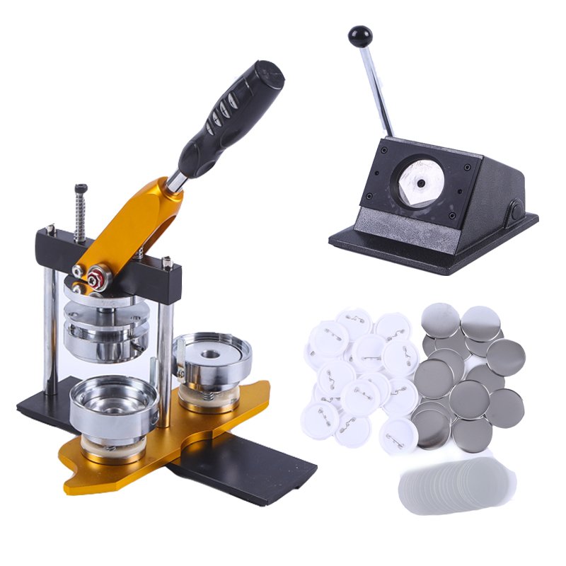 button manufacturer includes of machine + mold + paper cutter + 500 PCS material