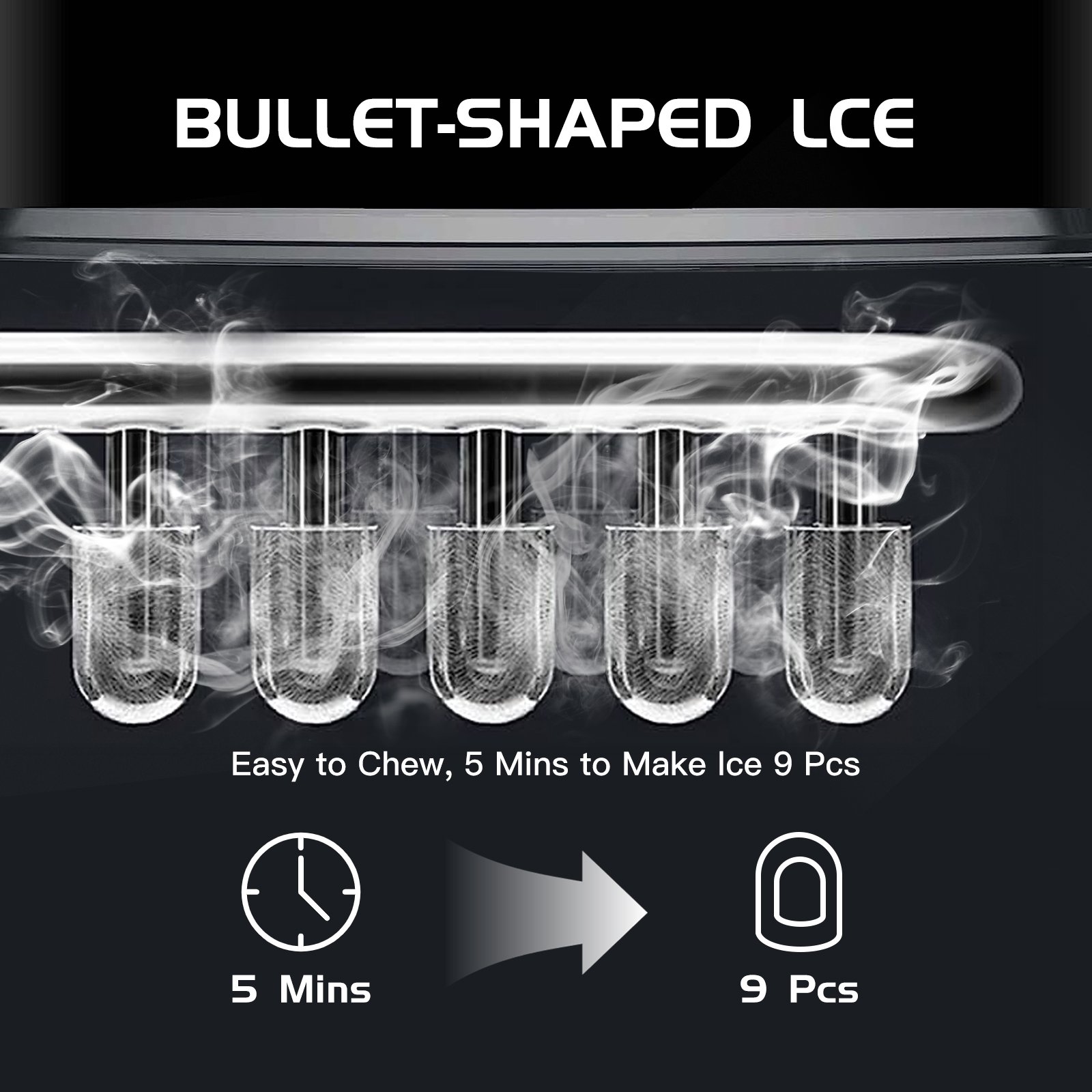 Household Compact Countertop Automatic Compressor Cooling Portable Home Mini Round Ice Cube Ice Maker Making Machine