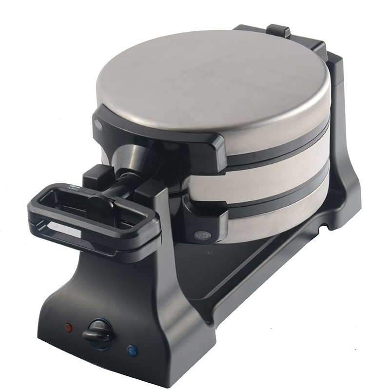 1"Thick Make 2 separate Belgian Rotary Waffle Machine Rapid Button 3 Audio Beep Signal Commercial Rotating Waffle Maker