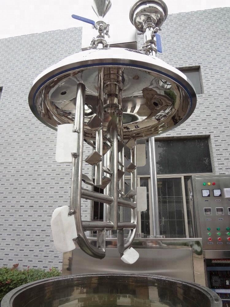 LINHE Parallel bars hydraulic lifting vacuum emulsifying machine, large volume vacuum emulsifying machine