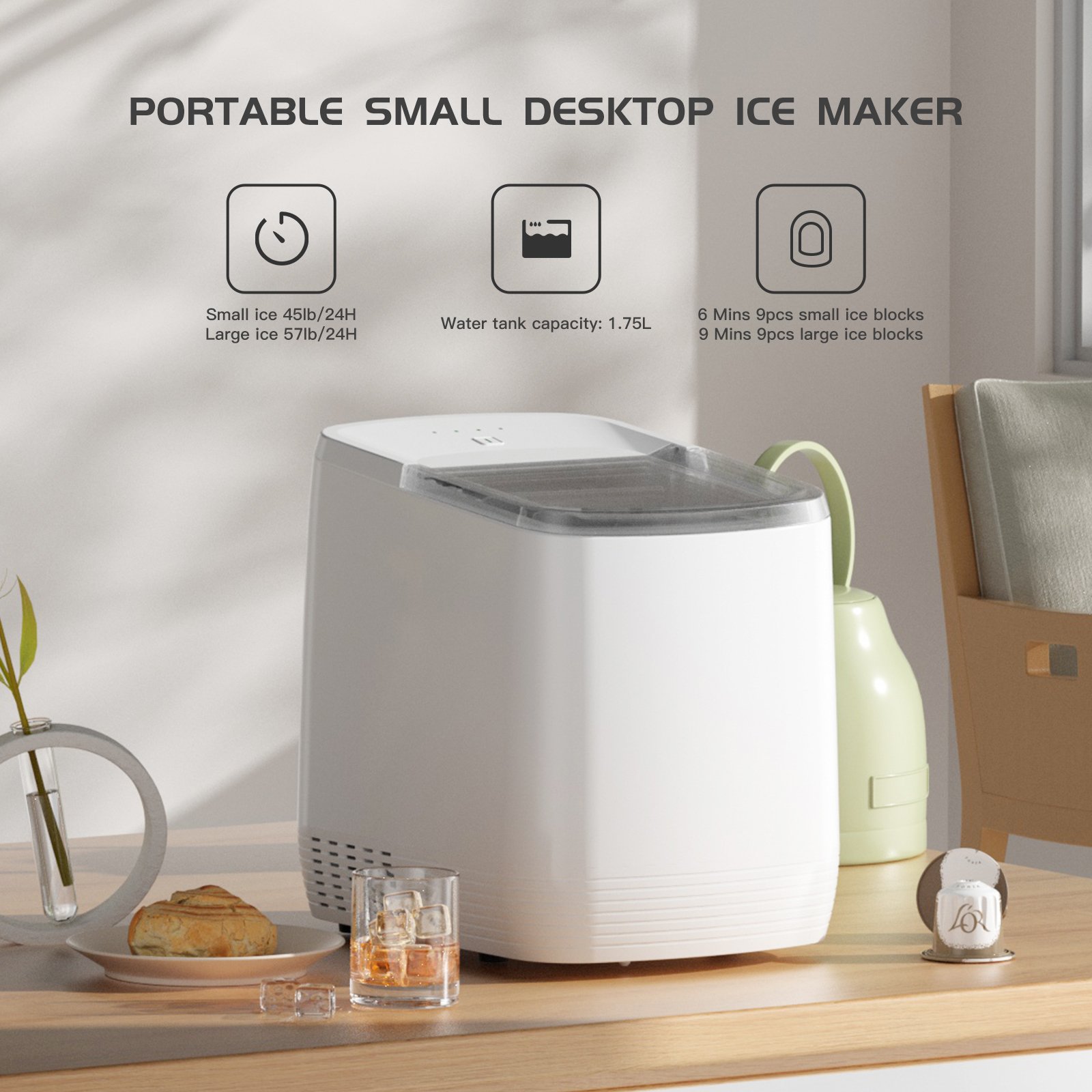 OEM Commerical Household Automatic Countertop Portable Small Mini Ice Cube Maker Machine For Home