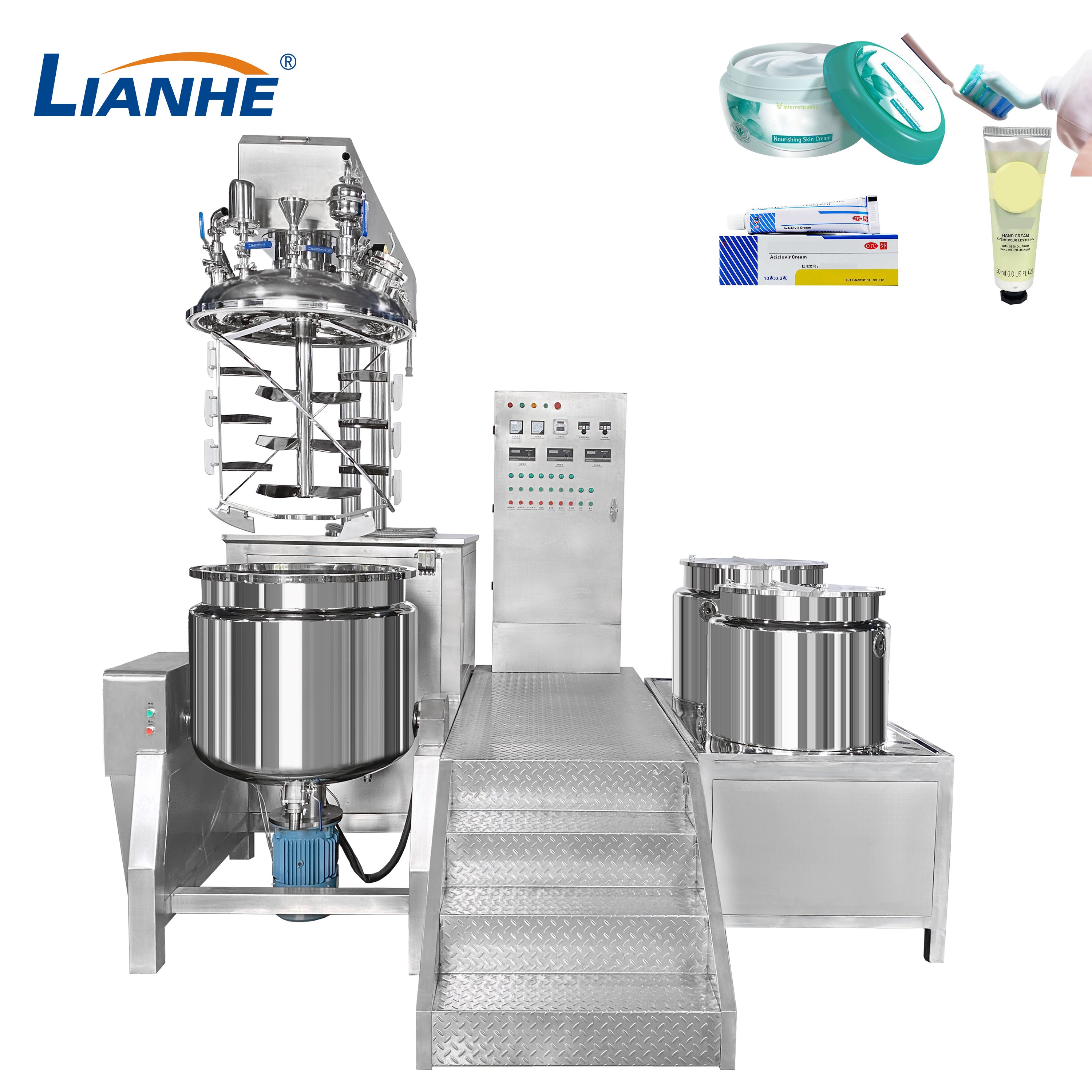 200-1000l body cream vacuum conditioner lotion homogenizer cosmetic emulsifier cosmetic mixing tank gelr