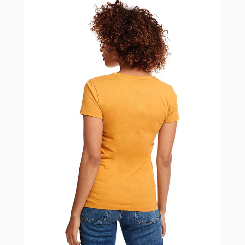 Custom women's Ideal V bamboo V neck tee shirt made from light weight sustainable bamboo viscose fiber fabrics with private tags