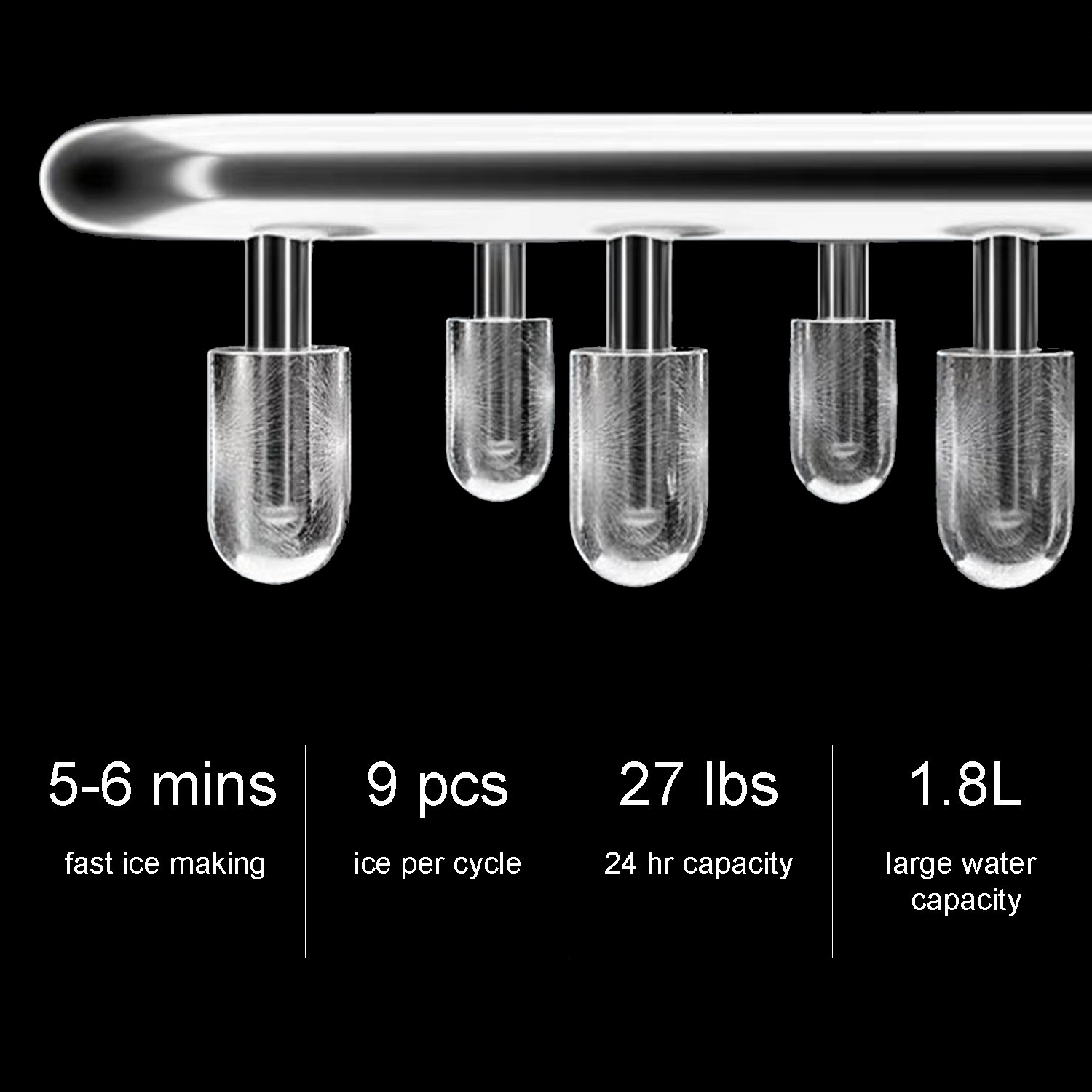 AQUART IC1202 Small Mini Countertop Size Home Use Ice Cube Machine Pellet Ice Making Machine Kitchen Bar