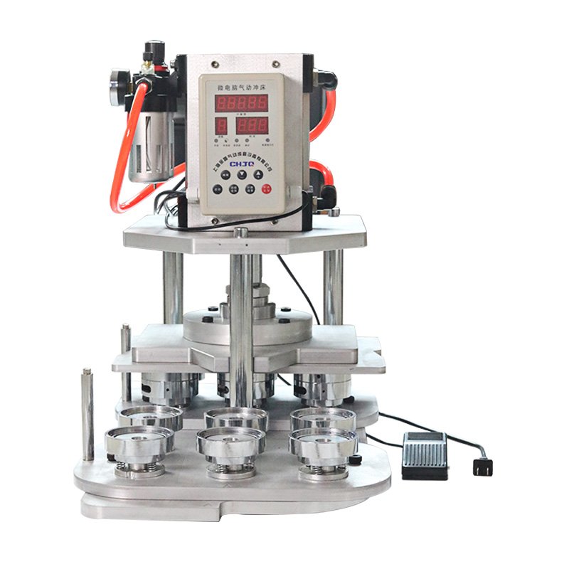 Button Making Machine 25 32 37 44 50 56 58 75mm 6pcs Round Mould Pneumatic Button Maker Automatic Pin Badge Maker