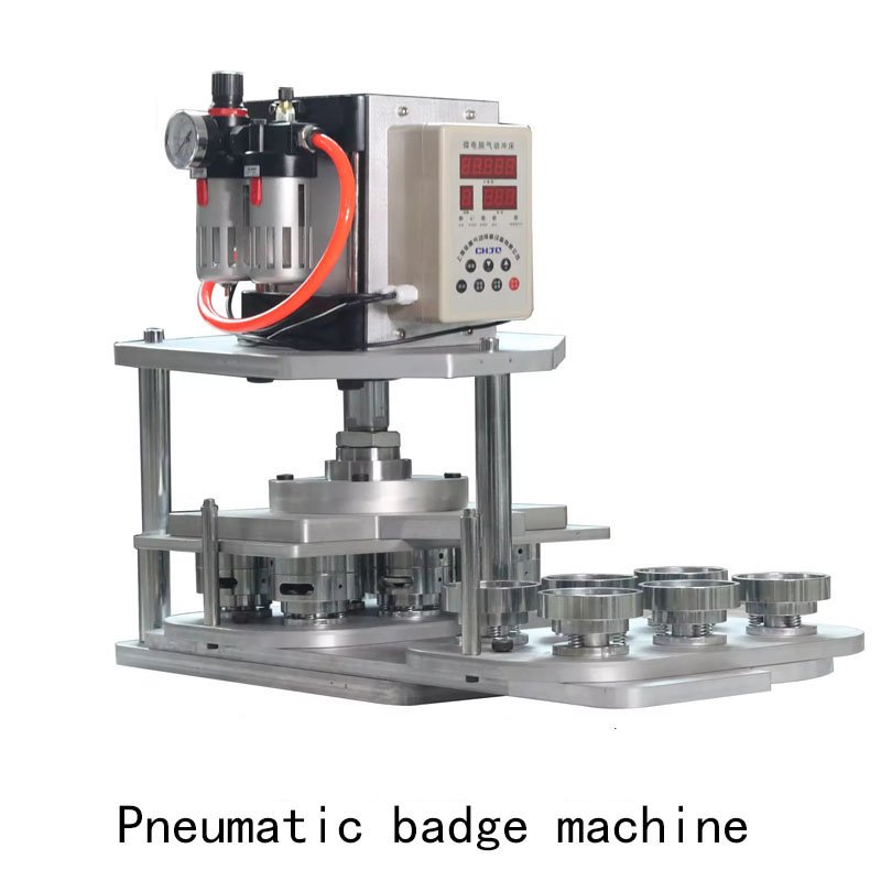Button Making Machine 25 32 37 44 50 56 58 75mm 6pcs Round Mould Pneumatic Button Maker Automatic Pin Badge Maker