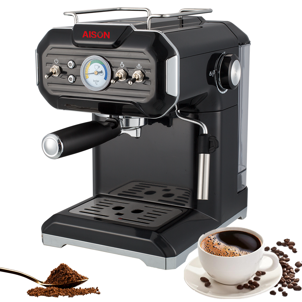 850 Watts Coffee Maker Stainless And Plastic Housing Espresso Machine With 3 Buttons For ON/OFF