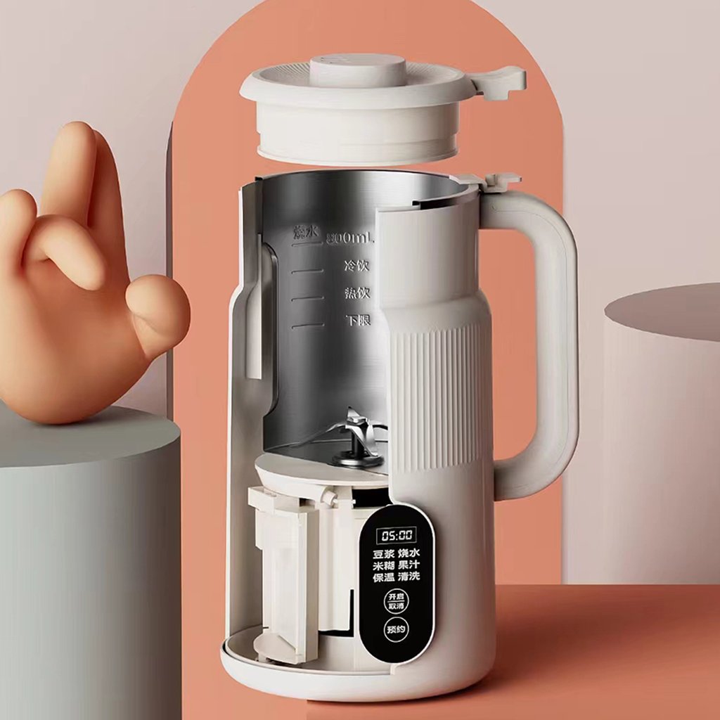 Electric Soy Bean Milk Machine with Temperature Control Intelligent Touch One-Button Cleaning and Stainless Steel Body