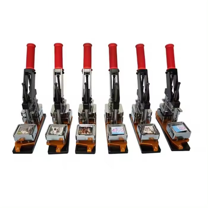 High quality refrigerator magnet making machine interchangeable mold magnet making machine 50*50mm 63.5*63.5mm