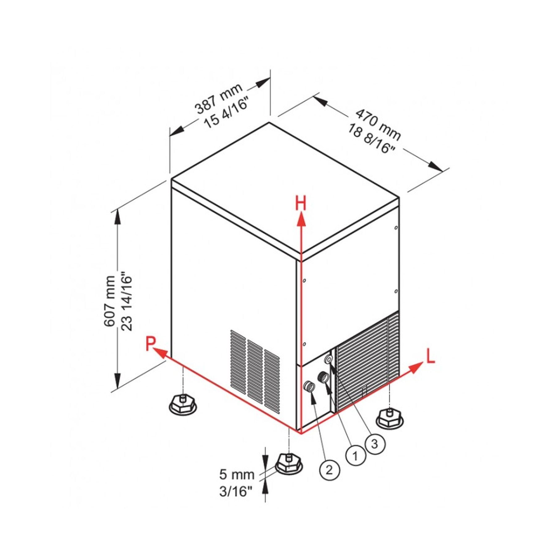 Premium Ice Maker With Integrated Container - Spray System CB 246 HC - Produces Up To 30 Kg Daily