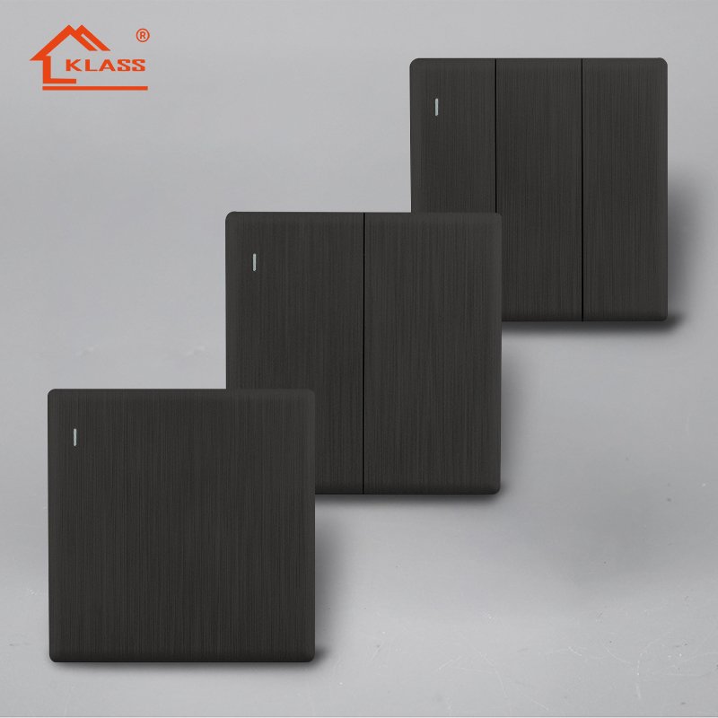 Black brushed wall modern smart light home electrical switch uk usa and usb socket brass in Middleast market