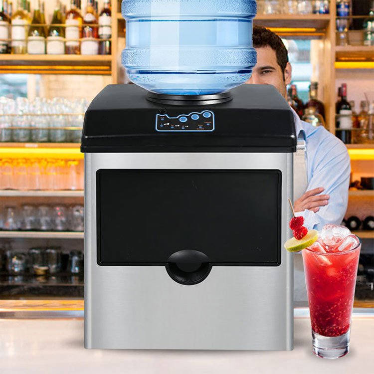 Commercial ice machine Small home with barrel water round ice machine Milk tea shop ice water machine