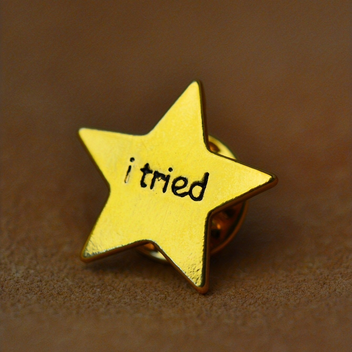 "I Tried"Novelty Humorous Phrases star-shaped Button Brooch Lapel Badge Funny Denim jacket decoration Pin Small Delicate Badge