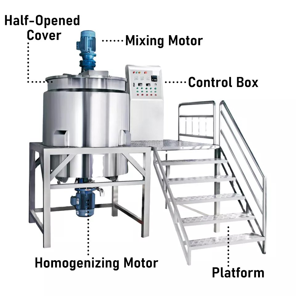 Lianhe tank shampoo making liquid soap mixer machine mixing tank with agitator liquid detergent production factory