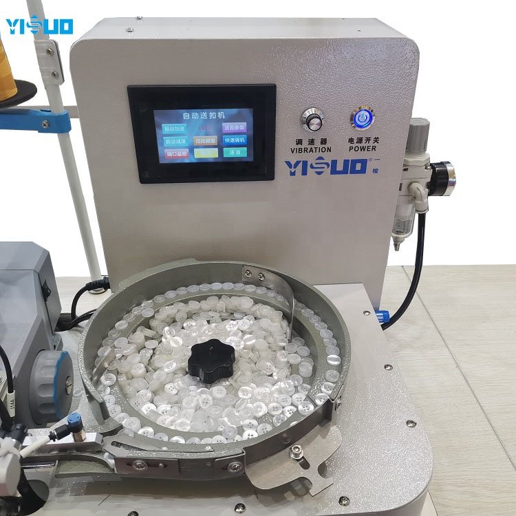 YS-968-373 Automatic Flat Button Sewing Machine for Fabric and Plastic Button Feeding Making Apparatus