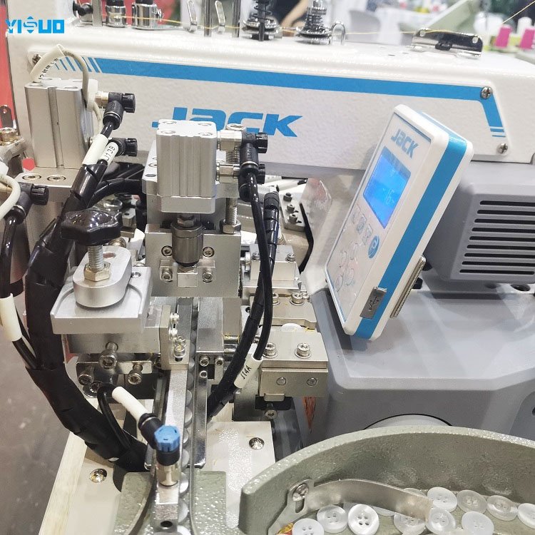 YS-968-373 Automatic Flat Button Sewing Machine for Fabric and Plastic Button Feeding Making Apparatus