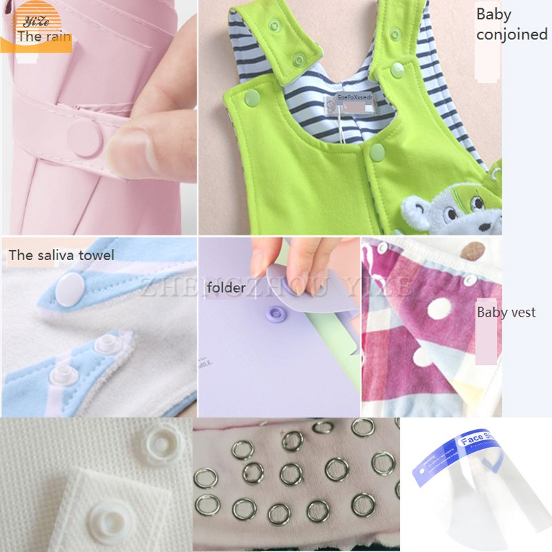 Small automatic face shield raincoat snap button press machine metal prong button riveting attaching industrial sewing machine