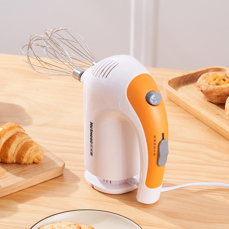 5-Speed Mini Hand Mixer 300 Watt Electric Hand Mixer with Flat Beater*2 and Dough Hooks*2