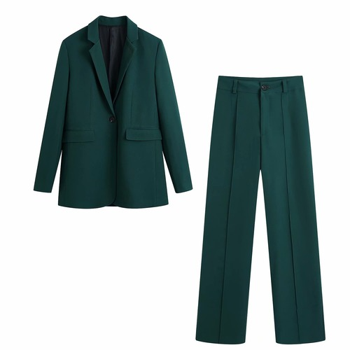 Fashion Women 2 Piece Set Suit Blazer and Trousers Chic Lady Outfit Pants Suits