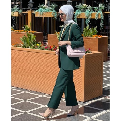 Fashion Women 2 Piece Set Suit Blazer and Trousers Chic Lady Outfit Pants Suits