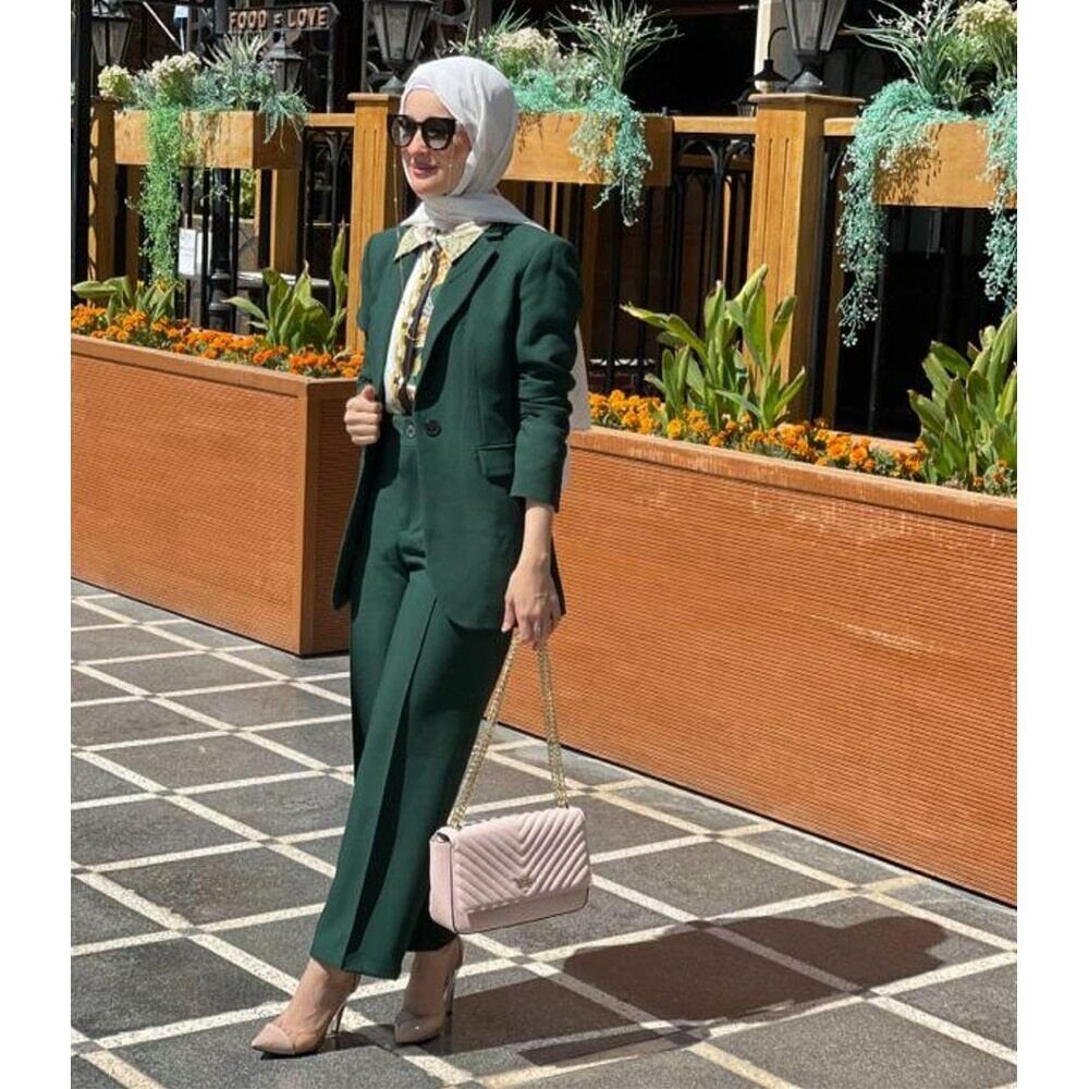 Fashion Women 2 Piece Set Suit Blazer and Trousers Chic Lady Outfit Pants Suits