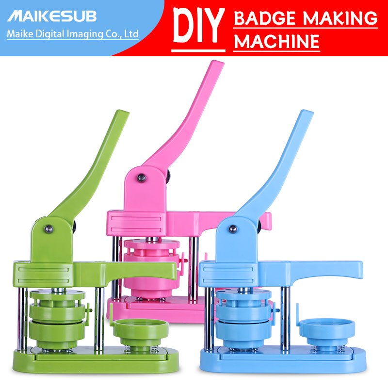 50mm Square Refrigerator Badge Plastic Making Machine With 100pcs Square Magnets Circle Cutter Press with Pump Metal Material