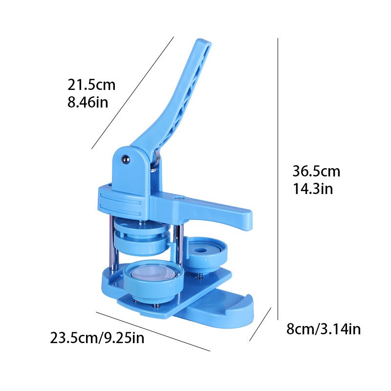 50mm Square Refrigerator Badge Plastic Making Machine With 100pcs Square Magnets Circle Cutter Press with Pump Metal Material